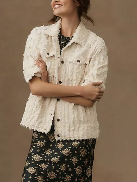 Pilcro Jackets & Blazers - Pilcro Textured Trucker Jacket * Gorgeous * NWT * XL  * Retail 148